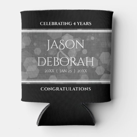 Elegante 4. Linen Hochzeitsfeier Dosenkühler (Vorderseite)