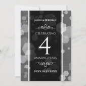 Elegante 4. Linen Hochzeitsfeier Einladung (Vorderseite)