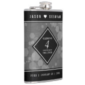 Elegante 4. Linen Hochzeitsfeier Flachmann (Rechts)