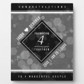 Elegante 4. Linen Hochzeitsfeier Fotoplatte (Vorderseite)