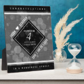 Elegante 4. Linen Hochzeitsfeier Fotoplatte (Seite)