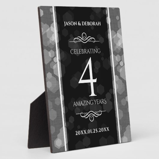 Elegante 4. Linen Hochzeitsfeier Fotoplatte (Seite)