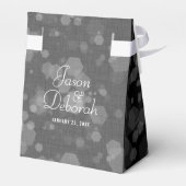 Elegante 4. Linen Hochzeitsfeier Geschenkschachtel (Rückseite)