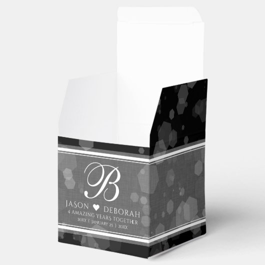 Elegante 4. Linen Hochzeitsfeier Geschenkschachtel (Geöffnet)