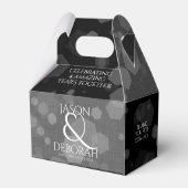 Elegante 4. Linen Hochzeitsfeier Geschenkschachtel (Rückseite)