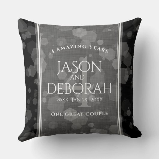 Elegante 4. Linen Hochzeitsfeier Kissen (Rückseite)