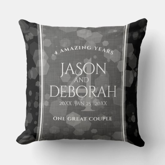 Elegante 4. Linen Hochzeitsfeier Kissen (Vorderseite)