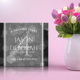 Elegante 4. Linen Hochzeitsfeier Leinwanddruck