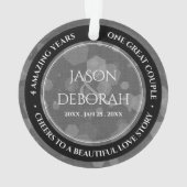 Elegante 4. Linen Hochzeitsfeier Ornament (Rückseite)