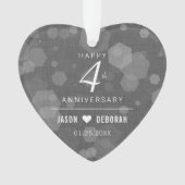 Elegante 4. Linen Hochzeitsfeier Ornament (Vorderseite)