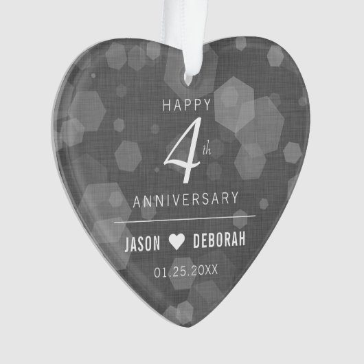 Elegante 4. Linen Hochzeitsfeier Ornament (Vorderseite)