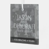 Elegante 4. Linen Hochzeitsfeier Ornament Aus Glas (Vorderseite links)