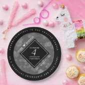 Elegante 4. Linen Hochzeitsfeier Pappteller (Party)