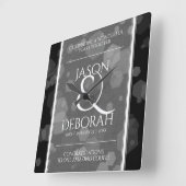 Elegante 4. Linen Hochzeitsfeier Quadratische Wanduhr (Winkel)