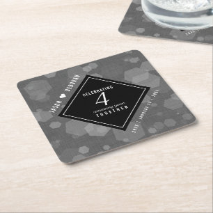 Elegante 4. Linen Hochzeitsfeier Rechteckiger Pappuntersetzer