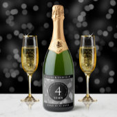 Elegante 4. Linen Hochzeitsfeier Schaumweinetikett