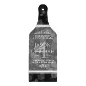 Elegante 4. Linen Hochzeitsfeier Schneidebrett (Vorderseite)