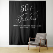 Elegante 50. Black Birthday Party Wandteppich (Beispiel)