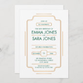 Elegante 50. Geburtstagsfeier Einladung (Vorne/Hinten)