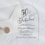 Elegante 50. Geburtstagsparty Acryleinladungen<br><div class="desc">Elegante und schicke Acrylgrate 50. Geburtstagsfeier mit "50 & Fabulous" und ihrem Namen in stilvollen Schriften und den Party-Details in einfacher,  moderner Schrift.</div>