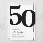 Elegante 50. Geburtstagsparty Einladung (Vorderseite)