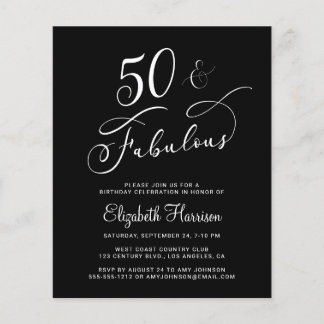 Elegante 50. Geburtstagsparty Einladung