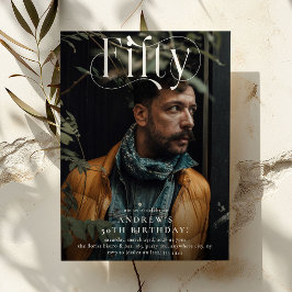 Elegante 50. Geburtstagsparty im Foto Einladung