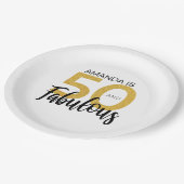 Elegante 50. Geburtstagsparty Pappteller (Schrägansicht)