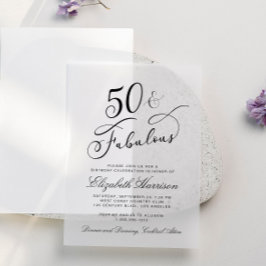 Elegante 50. Geburtstagsparty Pergament Einladungen