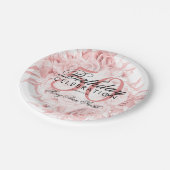 Elegante 50. Geburtstagsparty Rose Gold Pappteller (Schrägansicht)