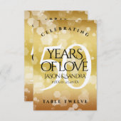 Elegante 50. Golden Wedding Anniversary Table Card Dankeskarte (Vorne/Hinten)