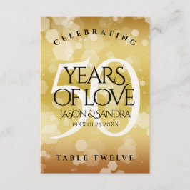Elegante 50. Golden Wedding Anniversary Table Card Dankeskarte
