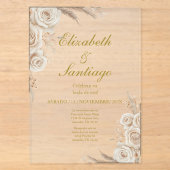 Elegante 50. Hochzeit Boho Spanisch Acryleinladungen (Vorderseite)