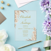 Elegante 50. Hochzeit Boho Spanisch Acryleinladungen (In Situ (Hochzeit))