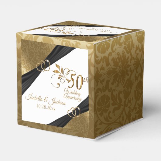 Elegante 50. Hochzeitstag-Jubiläumsbox Geschenkschachtel (Rückseite)