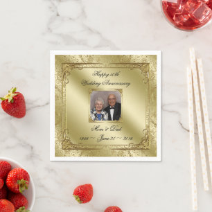 Elegante 50. Hochzeitstag Papier Serviette
