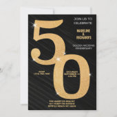 Elegante 50-jährige Goldjubiläumsfeier Einladung (Vorderseite)