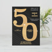 Elegante 50-jährige Goldjubiläumsfeier Einladung (Stehend Vorderseite)