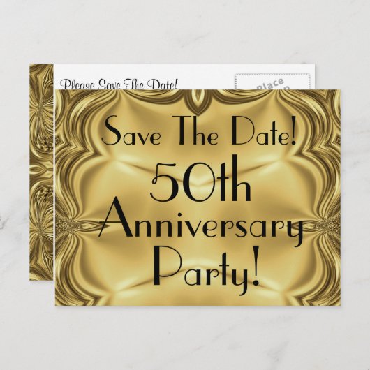 Elegante 50-jährige Save the Date Postkarten (Vorne/Hinten)
