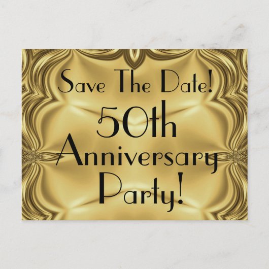 Elegante 50-jährige Save the Date Postkarten (Vorderseite)