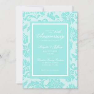 Elegante 50. Jubiläums-Einladung im Teal-Damaskuss Einladung