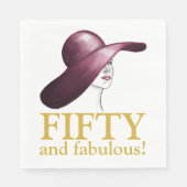 Elegante 50-köpfige Frau Serviette (Vorderseite)