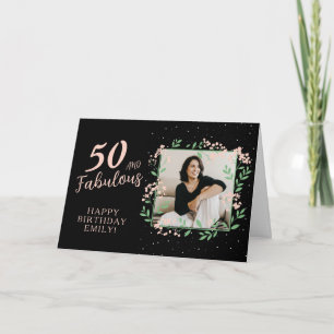 Elegante 50 und Fabelhafte Blumen 50. Geburtstagsf Karte