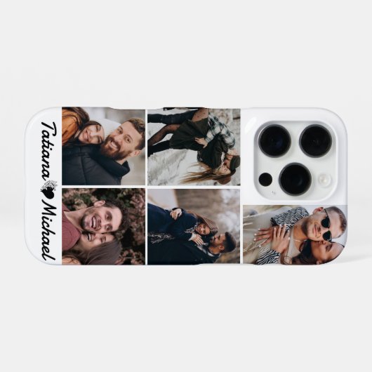 elegante 5-Foto-Collage iPhone Hülle (Rückseite (Horizontal))
