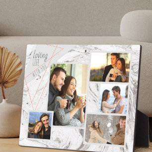 Elegante 5-Foto-Collage 'Loving Life' - grauer Mar Fotoplatte