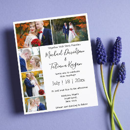 elegante 5 Fotos Collage Moderne Hochzeitseinladun