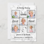 Elegante 5 Fotos Gedenkfeier Einladung (Vorderseite)