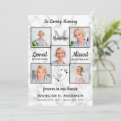 Elegante 5 Fotos Gedenkfeier Einladung (Stehend Vorderseite)