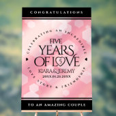 Elegante 5. Rose Quartz Hochzeitstag Acrylschild (Neutral)