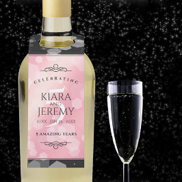 Elegante 5. Rose Quartz Hochzeitstag Flaschenanhänger